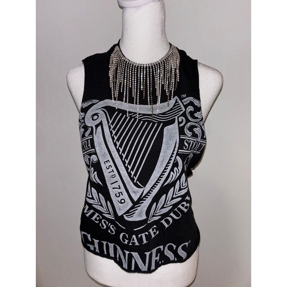 Other - Guiness rhinestone fringe crop tank